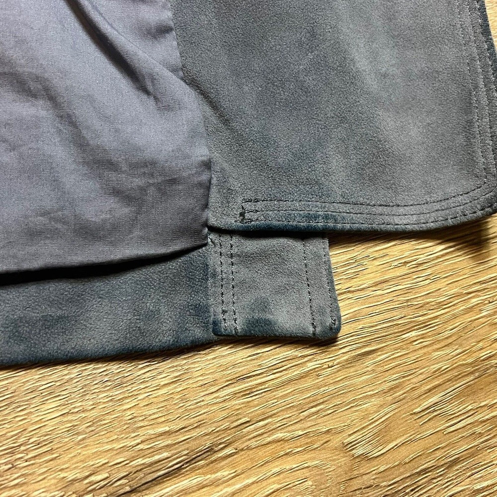 VINCE Vest Nubuck 100% Lamb Leather Genuine Cap Sleeve Grey Zip Front Women's XS - Picture 9 of 12